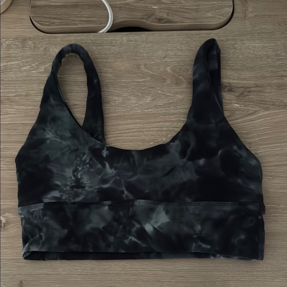 Black Tie-Dye Sports Bra